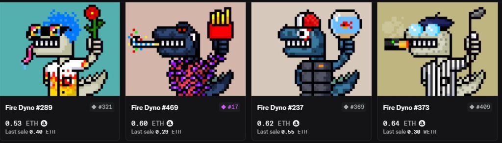 Fire Dynos NFT Angry Dynomites Craft World Collection