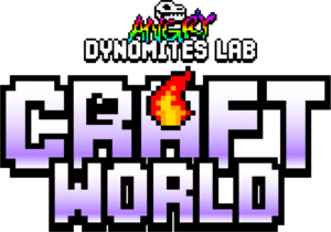 Craft World прозрачный логотип. С Angry Dynomites Lab логотипом.