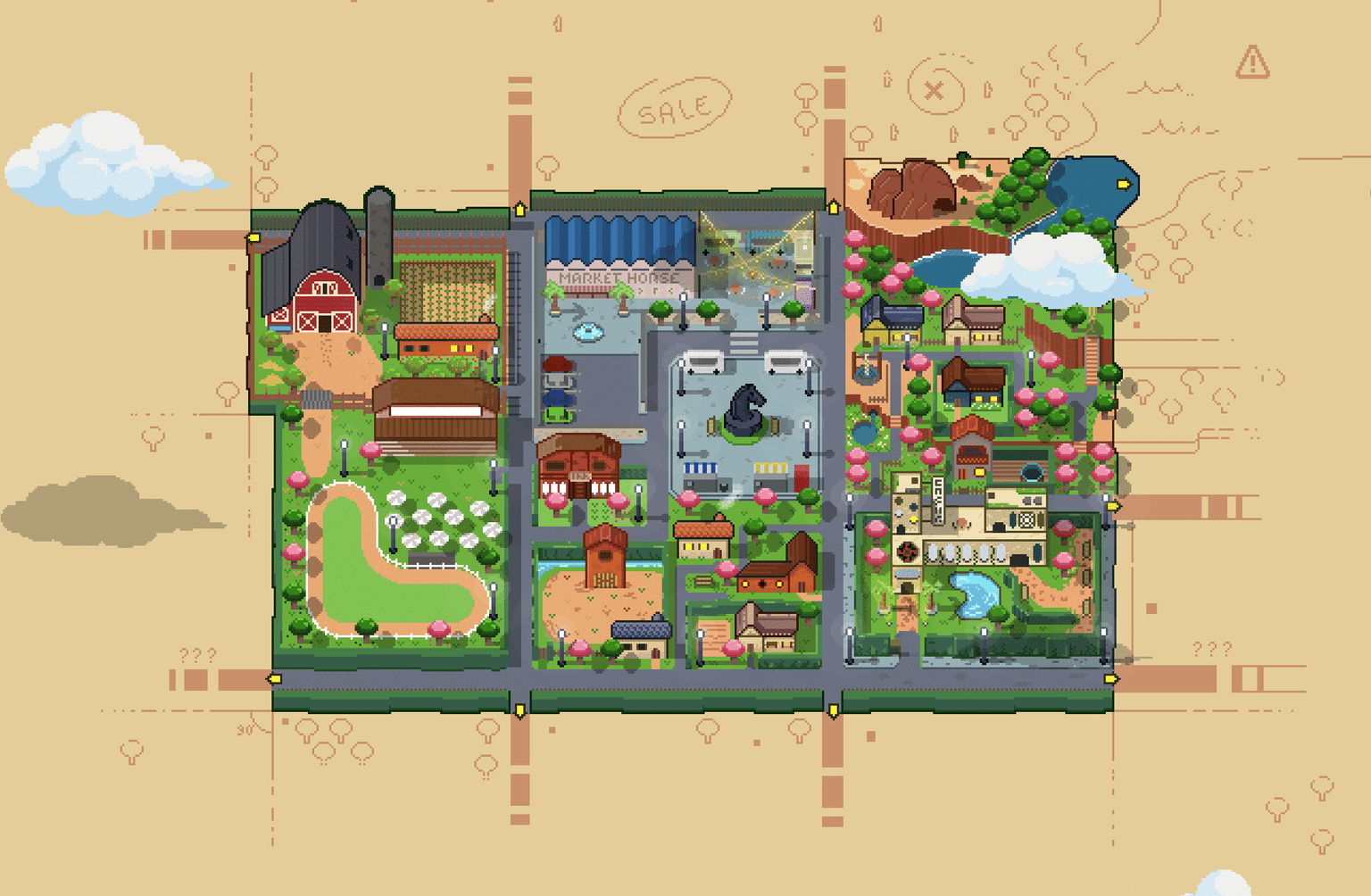 Town hub in Planet Horse