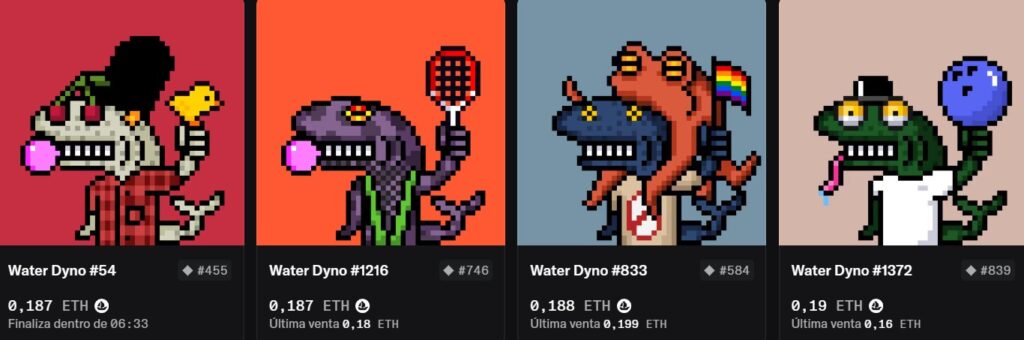 Water Dynos NFT Angry Dynomites Craft World Collection