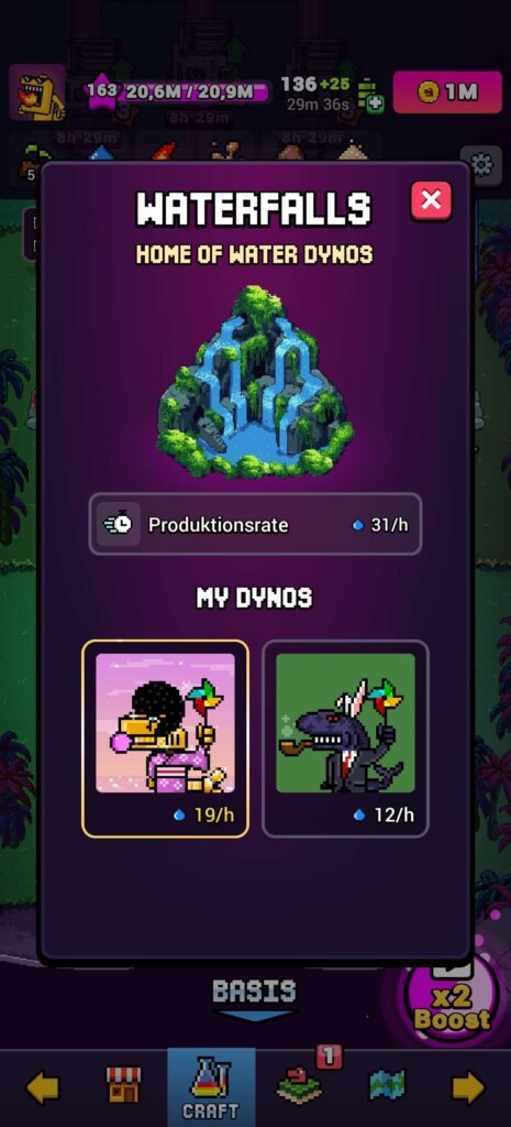 Water Dynos NFT CraftWorld in Waterfall