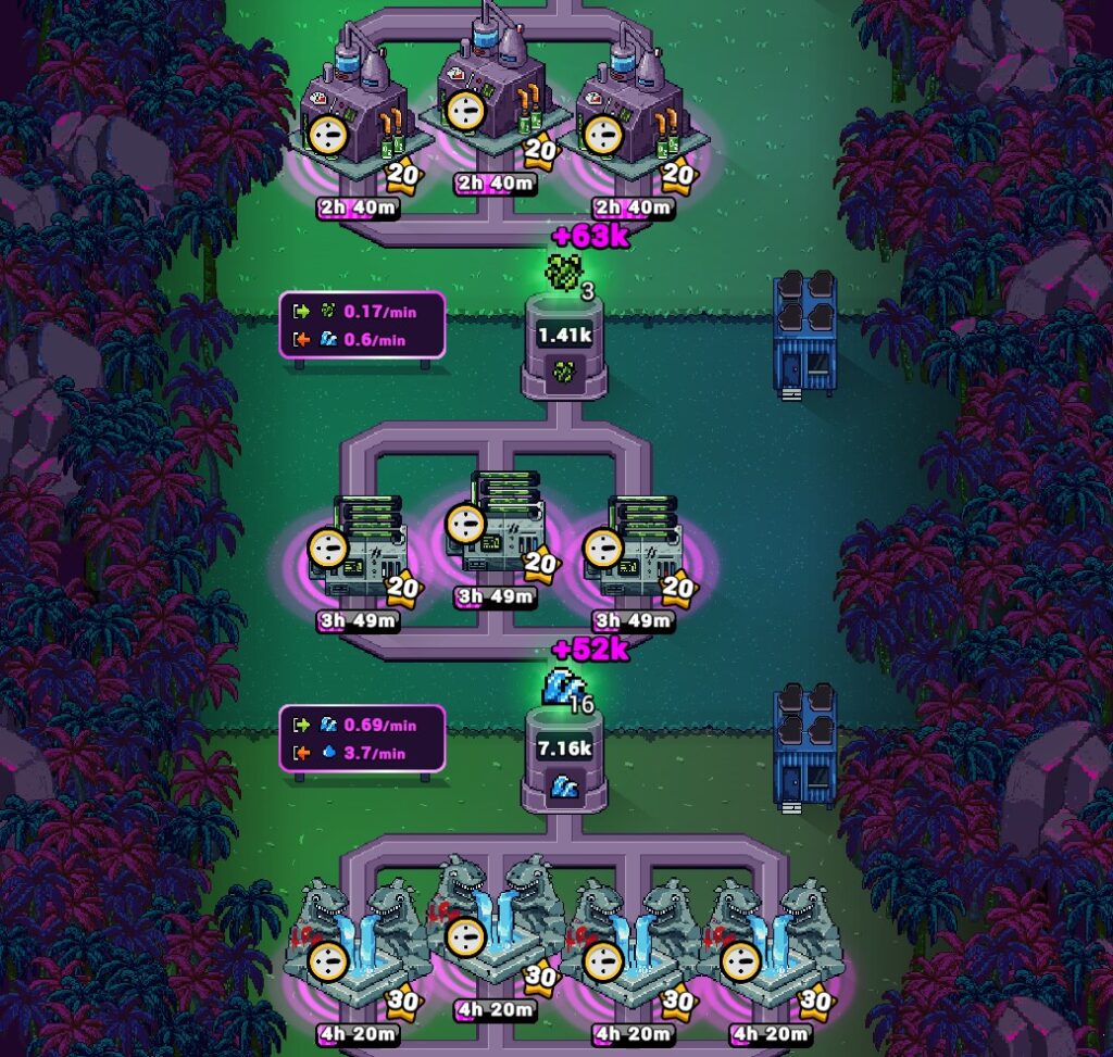 Maxed out water resources line in Craft World