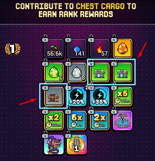 Blueprint Chest in Masterpiece Rewards Craft World