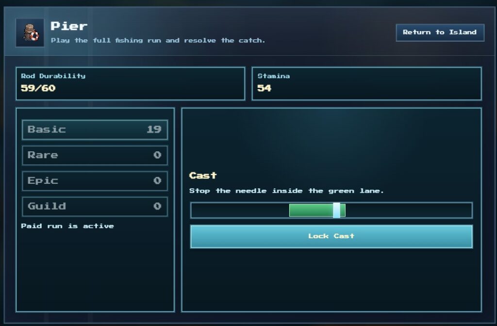 Every cast in FISHLANDS triggers an interactive mini-game - not a loading bar, not a spinner.
