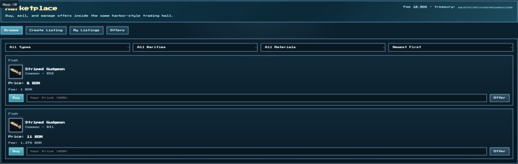 FISHLANDS Marketplace - P2P fish NFT trading with built-in Anti-Dump protection mechanisms