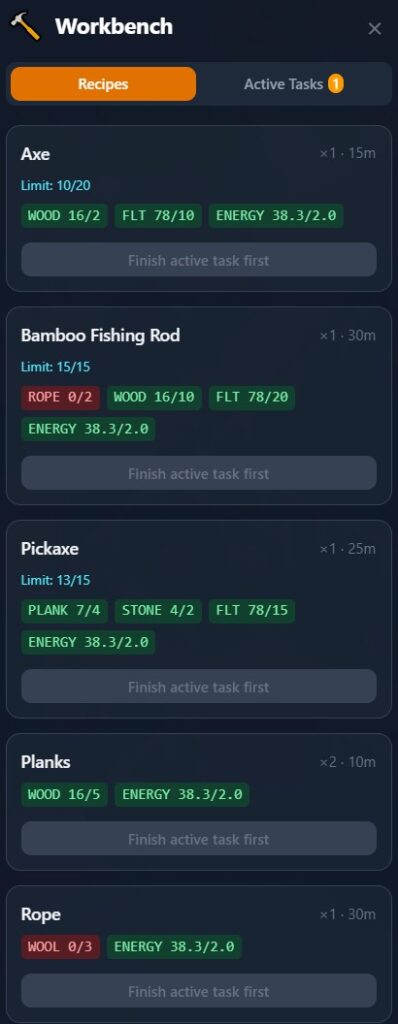 Roots and Loots Workbench