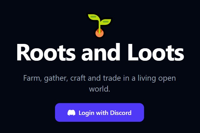 Roots and Loots game interface Discord login CAT2