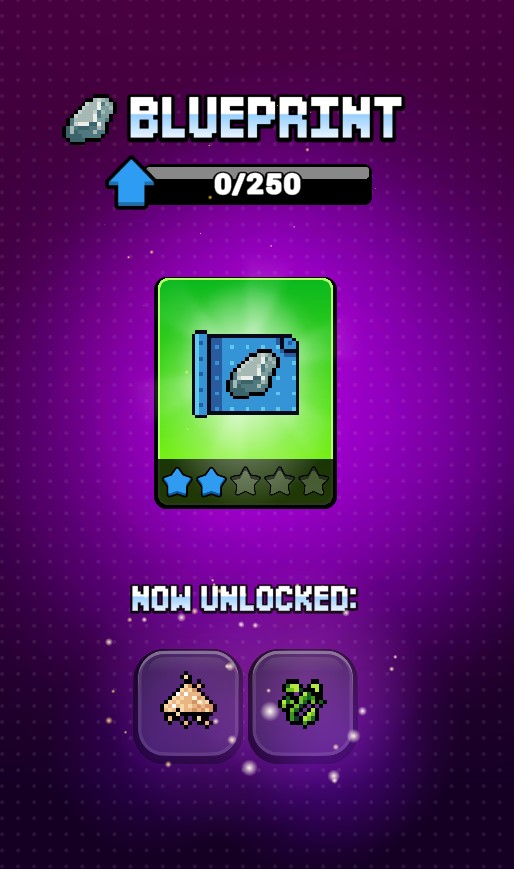 Star Upgrade System of Blueprints in Craft World