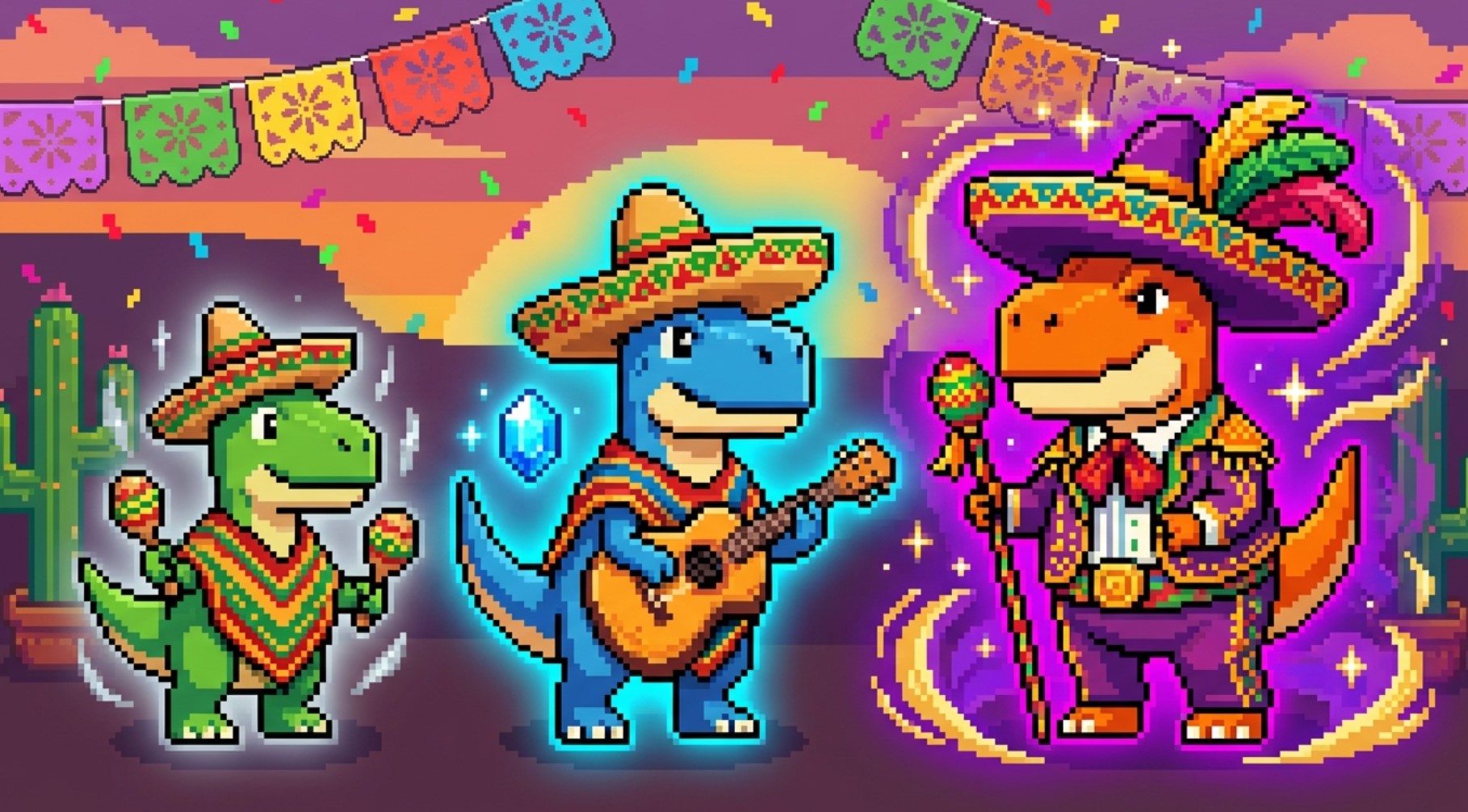 Craft World Cinco de RAWR exclusive worker characters - Uncommon, Rare and Epic rarity Cinco de Mayo themed workers available from event eggs